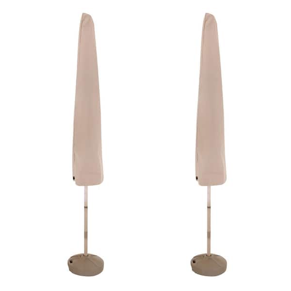 MODERN LEISURE 21 in. L x 8 in. W x 73 in. H Chalet Patio and Market Umbrella Cover in Beige (2-Pack)