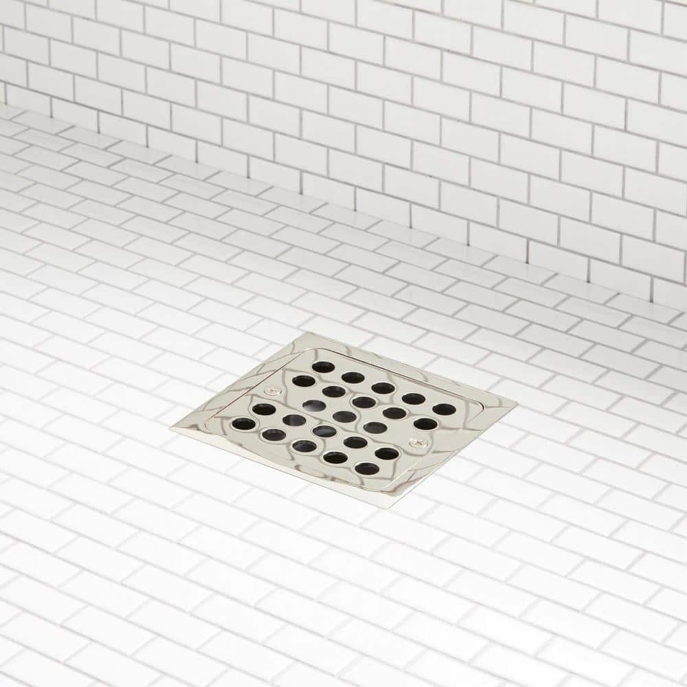 Menlo 2 in. or 3 in. PVC Drain with Square Polished Nickel Tile-In Strainer price history on PriceWatchPro