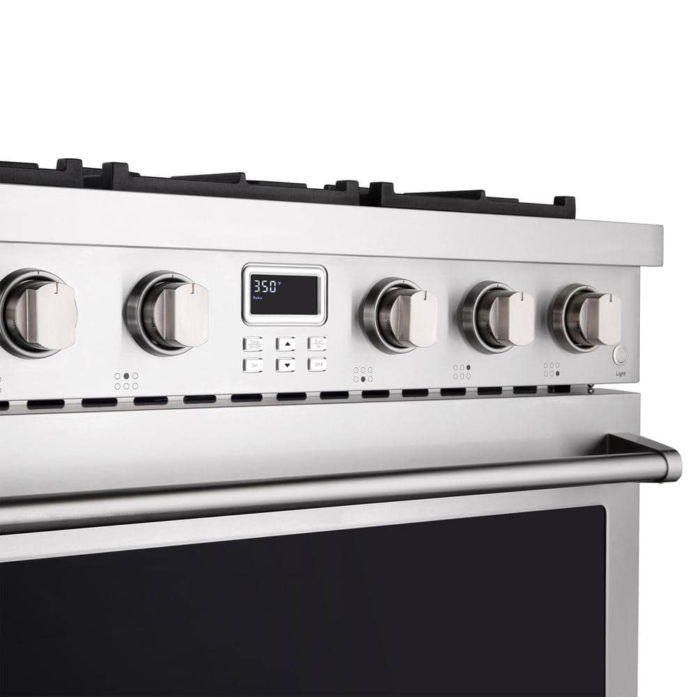 36" Stainless Steel Freestanding Gas Range with Convection Oven