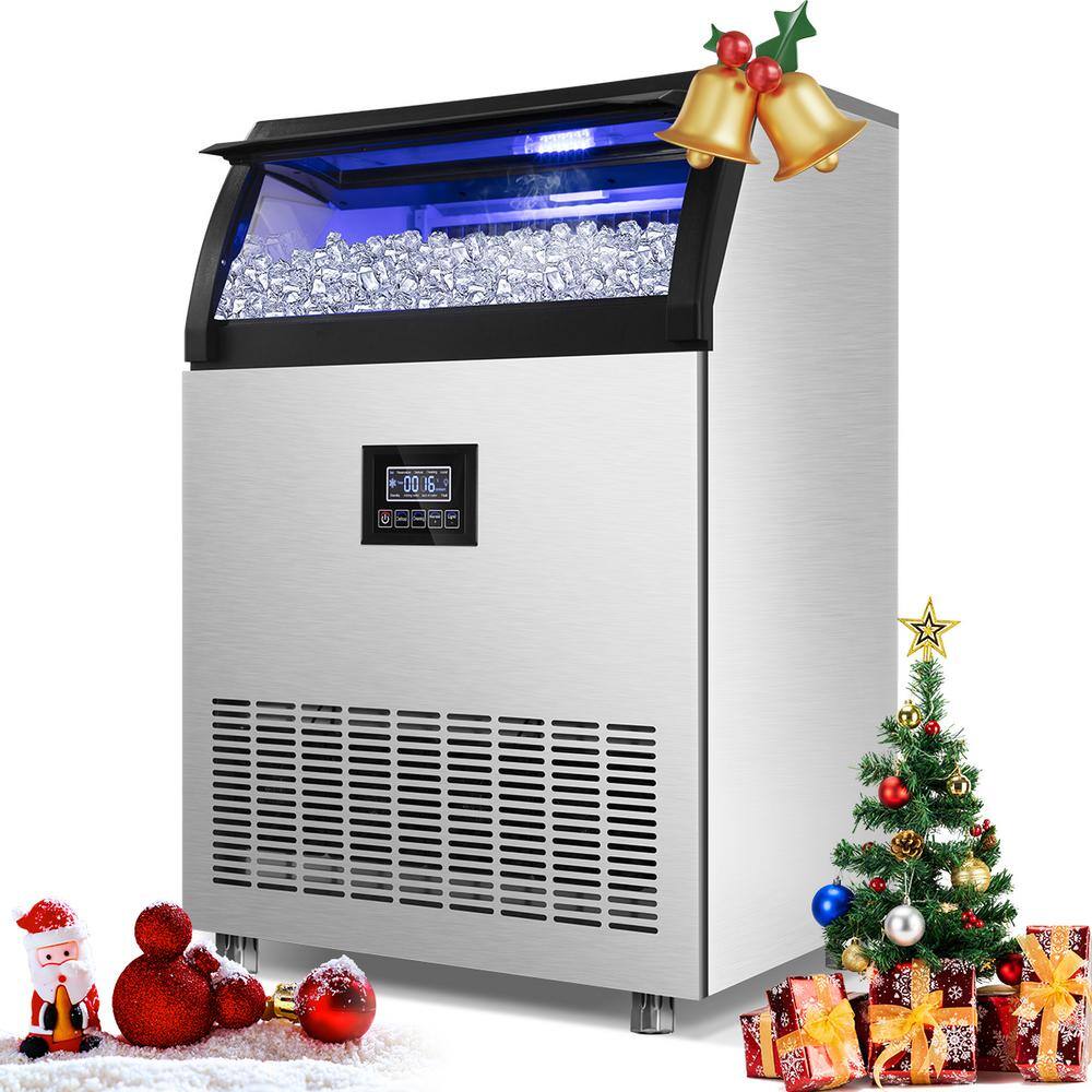 TITTLA 24.3 in. 265 lbs. BuiltIn Ice Maker in Stainless Steel Flipup