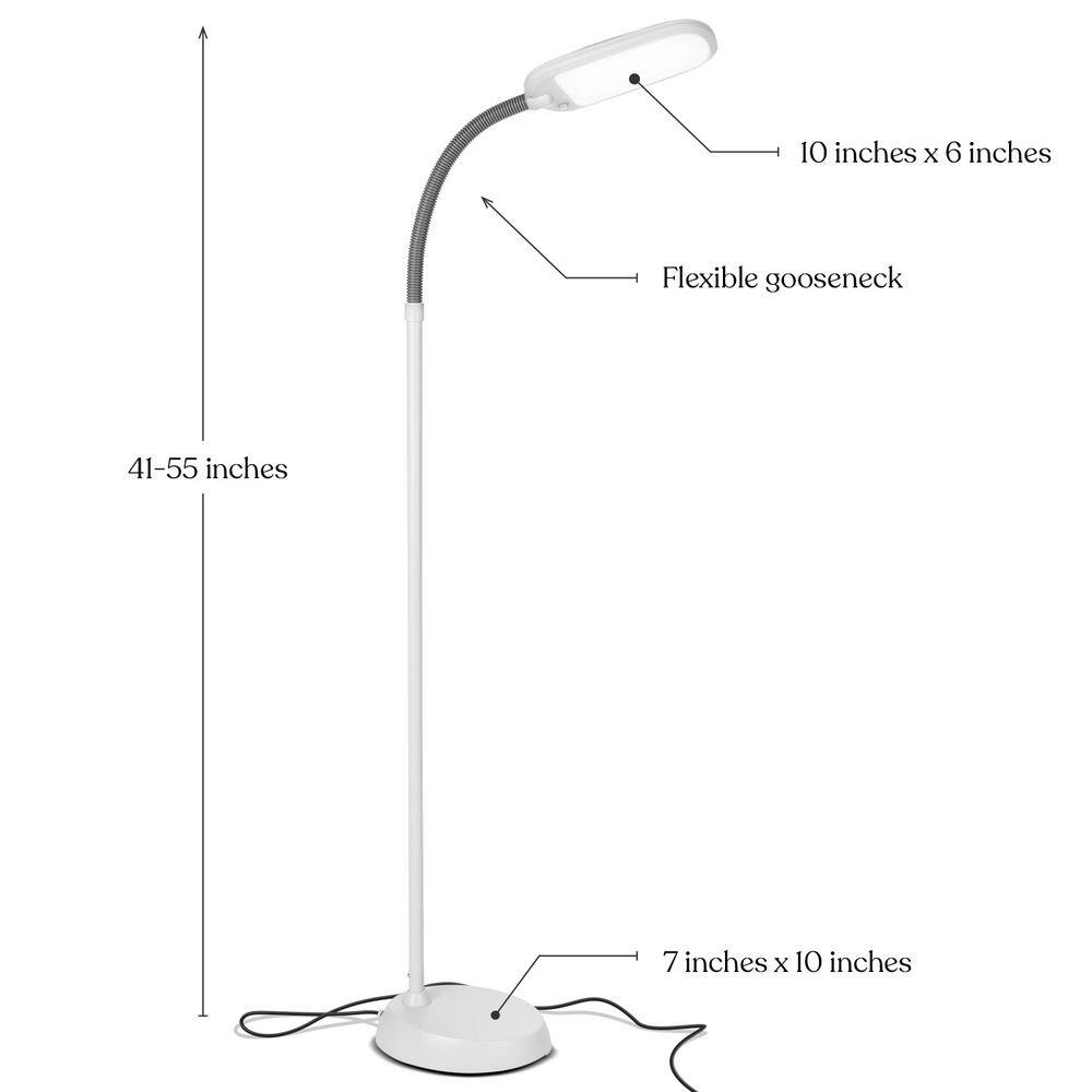 Arcadian Arc Adjustable 55" White LED Floor Lamp for Kids