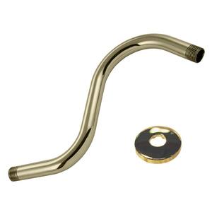 8 in. S-Shaped Shower Arm, Polished Brass