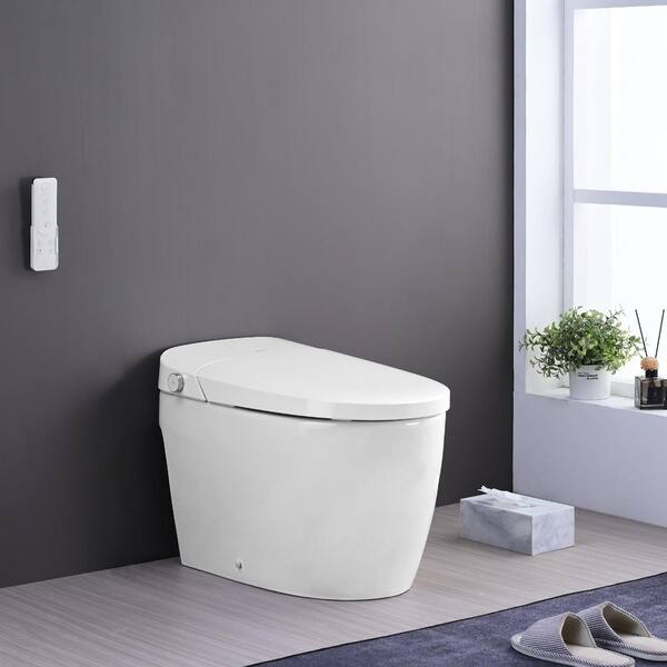 LANDOLT Elongated Smart Toilet Bidet in White with Remote