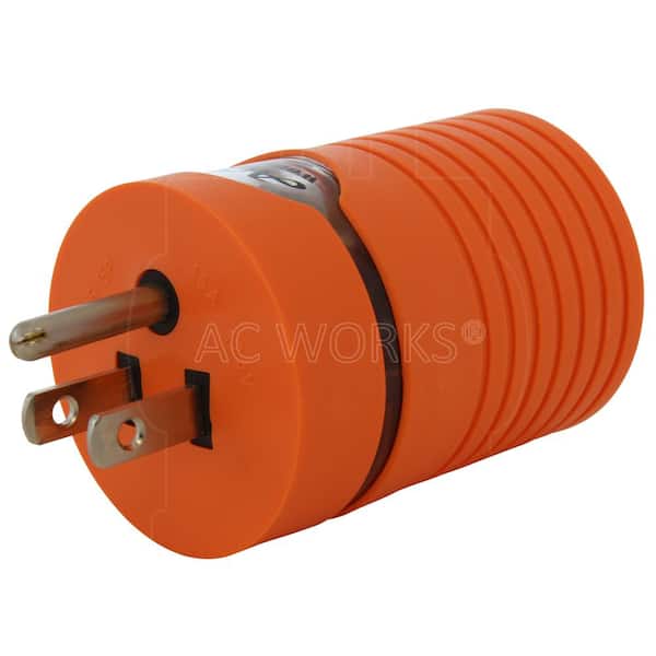AC WORKS 15 Amp Plug to Locking 20 Amp L5-20R Female Connector