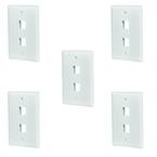 White 2-Gang 1-Decorator/Rocker/1-Duplex Wall Plate (5-Pack)