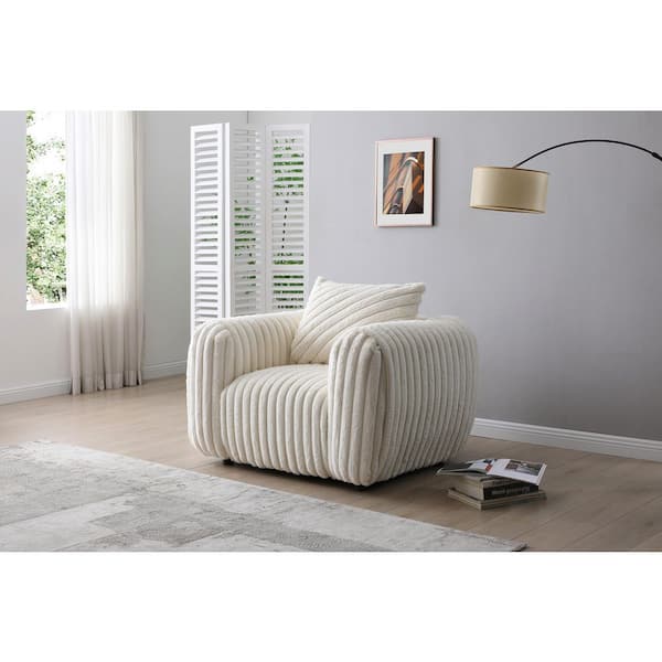 Cancun White Polyester Accent Club Chair