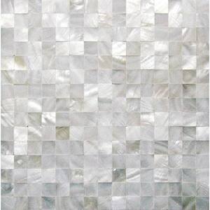 White 11.8 in. x 11.8 in. Square Polished Natural Shell Mosaic Tile (19.34 sq. ft./Case)