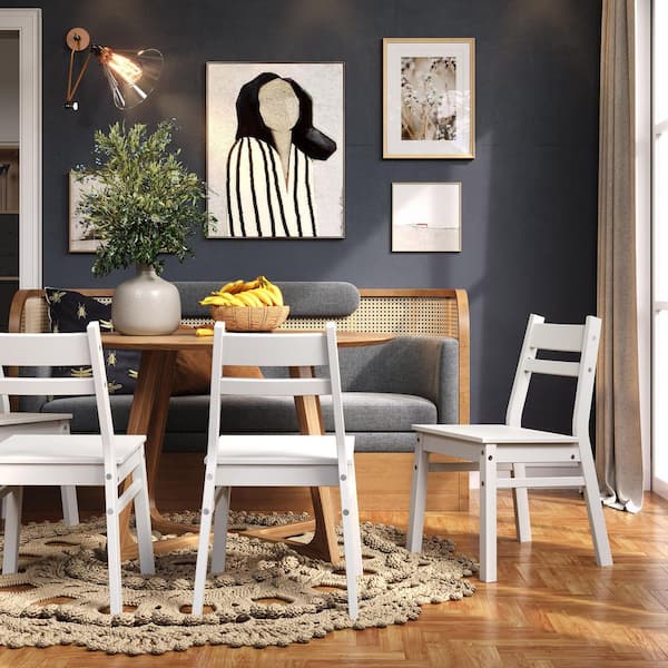 Solid Wood Adult Chair 2pk - White