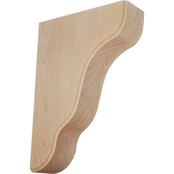 Ekena Millwork 1-3/4 in. x 5-1/4 in. x 7-1/2 in. Maple Plymouth Wood Bracket