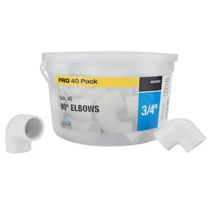 3/4 in. Sch. 40 PVC 90-Degree Elbow Fitting (40-Pack)