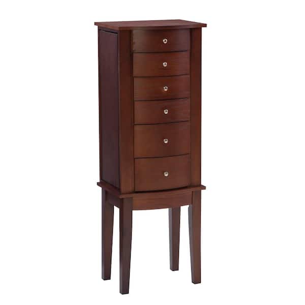 Powell Company Maddie Espresso Wood Free Standing 14 in. W Jewelry Armoire with Storage