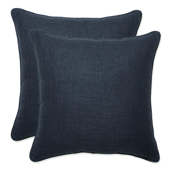 Pillow Perfect Solid Blue Square Outdoor Square Throw Pillow 2-Pack