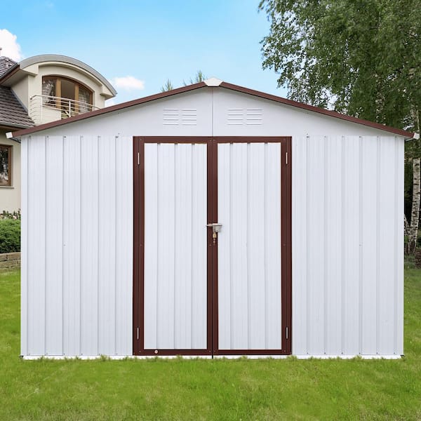 10 ft. W x 12 ft. D Metal Shed with Double Door (120 sq. ft.)