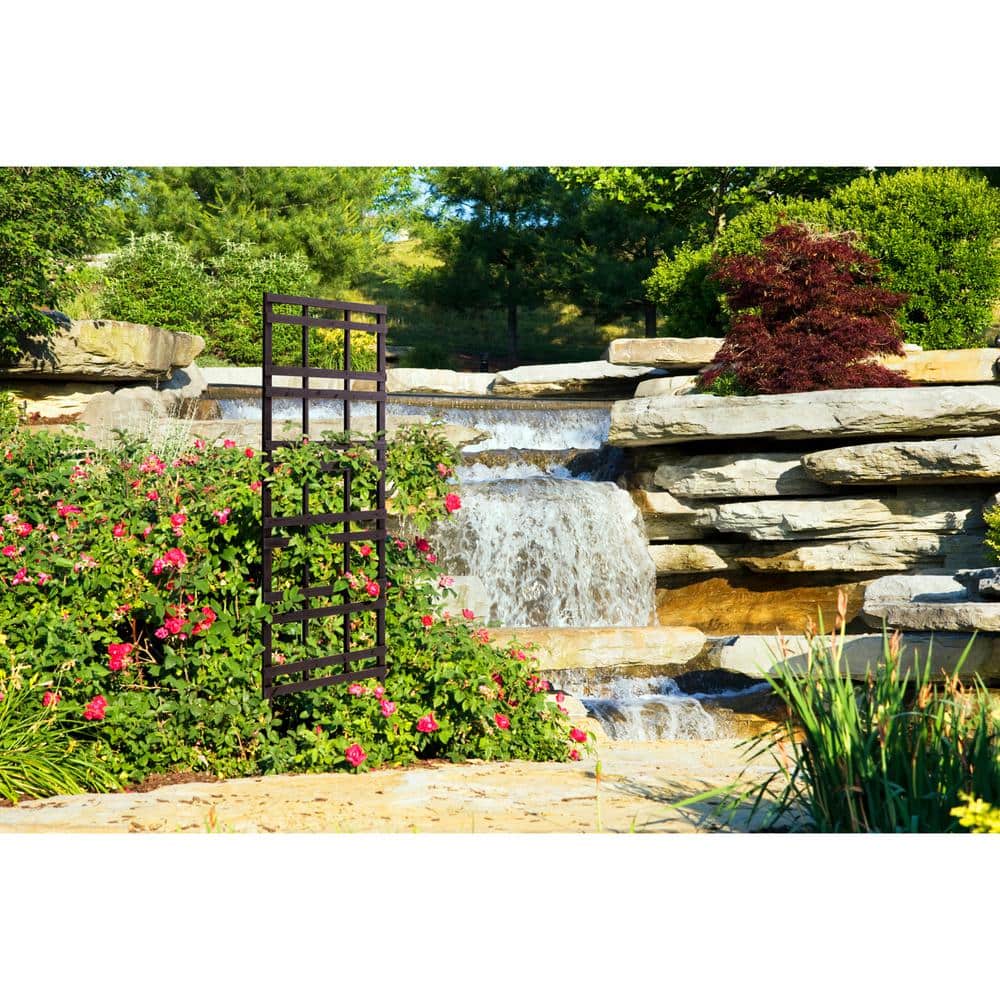Modern Black Pine Wood Garden Trellis, 72-inch