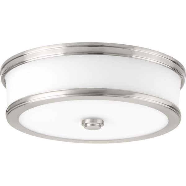 Progress Lighting Bezel LED 13 in. 25-Watt Brushed Nickel Integrated LED Flush Mount