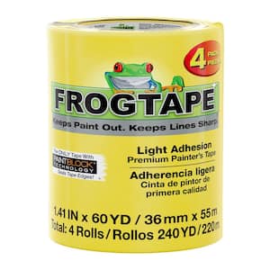 Delicate Surface 1.41 in. x 60 yds. Yellow Painter's Tape with Paint Block (4-Pack)