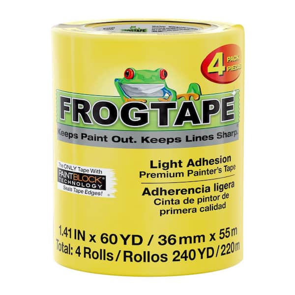 FrogTape Delicate Surface Painting Tape - Yellow, 1.41 in. x 60 yd.