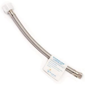 3/8 in. x 12 in. Toilet Supply Line with Plastic Ballcock Nut, Stainless Steel