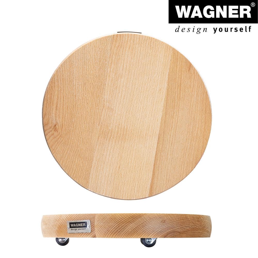 Beech Wood Round Plant Caddy with No-Show Swivel Casters