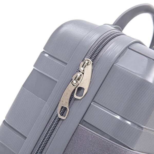 LIVACA 4-Piece Light Gray Waterproof Polypropylene Hardside