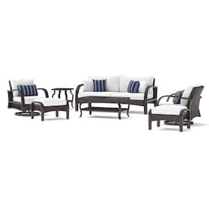 Barcelo 7-Piece Wicker Patio Conversation Set with Sunbrella Centered Ink Cushions