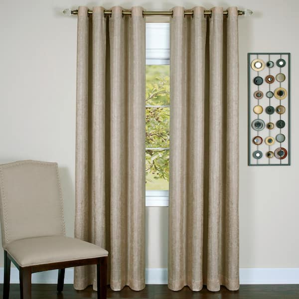 ACHIM Taylor 50 in. W x 84 in. L Polyester Room Darkening Window Panel in Tan