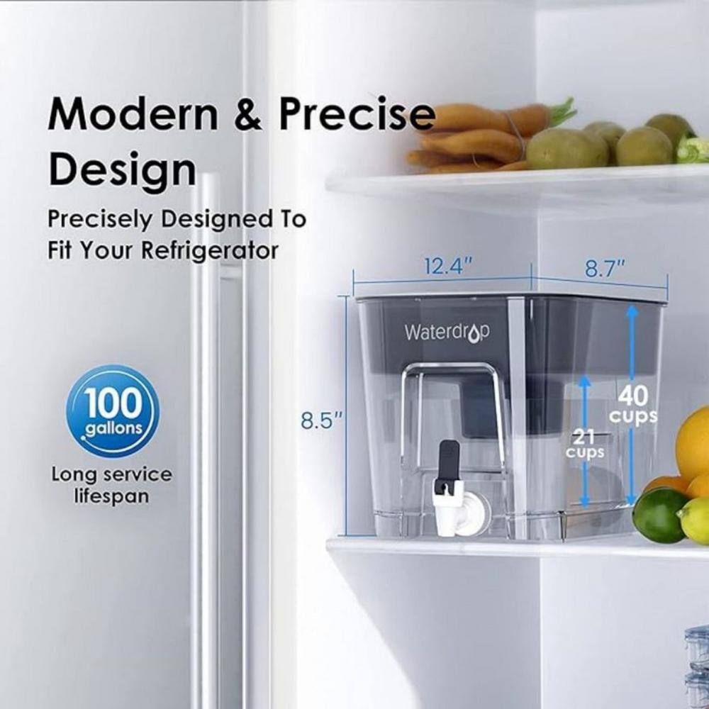 Waterdrop 40-Cup Large Clear and Black Water Filter Dispenser