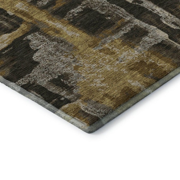 Mayfield Premium Machine Washable Abstract AMF2015 Coffee 2 ft. x 3 ft. Accent Rug
