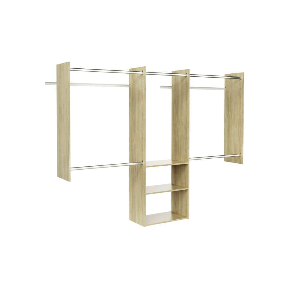 Deluxe 60 in. W - 96 in. W Harvest Grain Wood Closet System