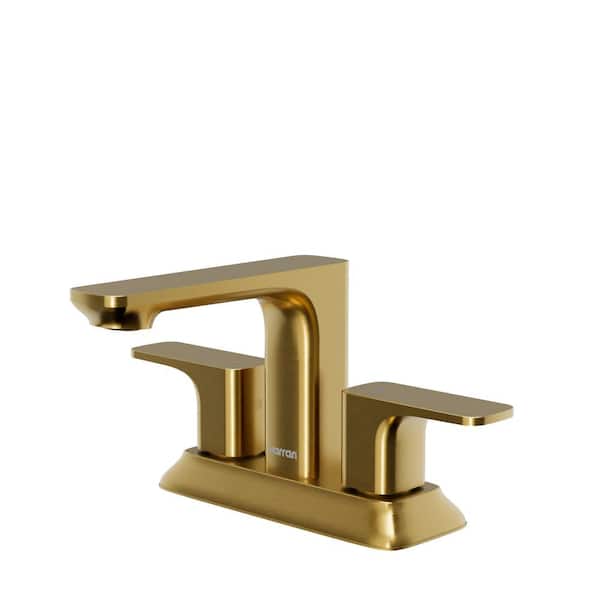 Venda Centerset 2-Handle 2-Hole Bathroom Faucet with Matching Pop-Up Drain in Brushed Gold