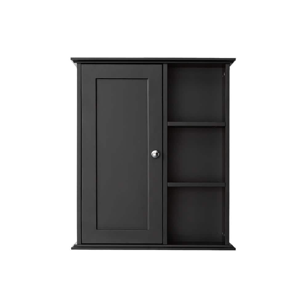 23.6 in. W x 7.1 in. D x 27.6 in. H Bathroom Storage Wall Cabinet in Black with Soft-Closing Hinges price history on PriceWatchPro