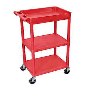 STC 24 in. 3-Shelf Utility Cart in Red