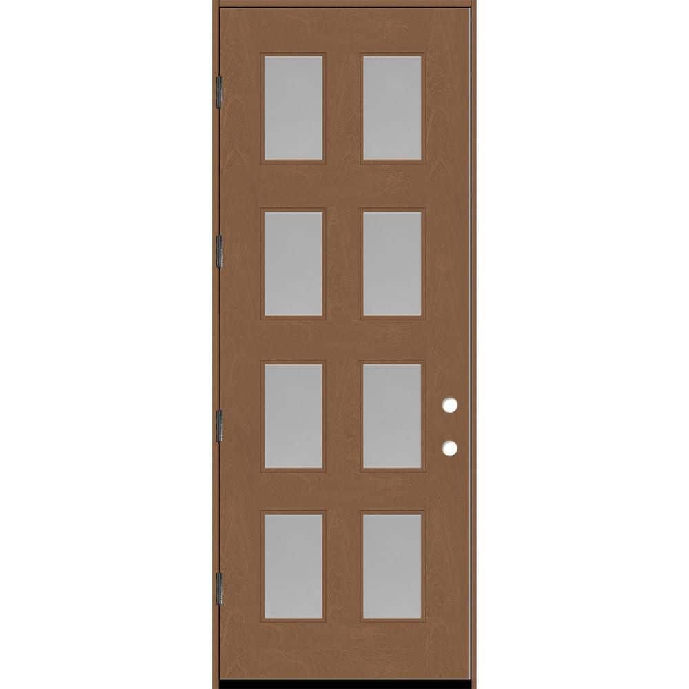 Regency 42 in. x 96 in. 8L Modern Clear Glass RHOS Autumn Wheat Stained Fiberglass Prehung Front Door w/6 in. Jamb price history on PriceWatchPro