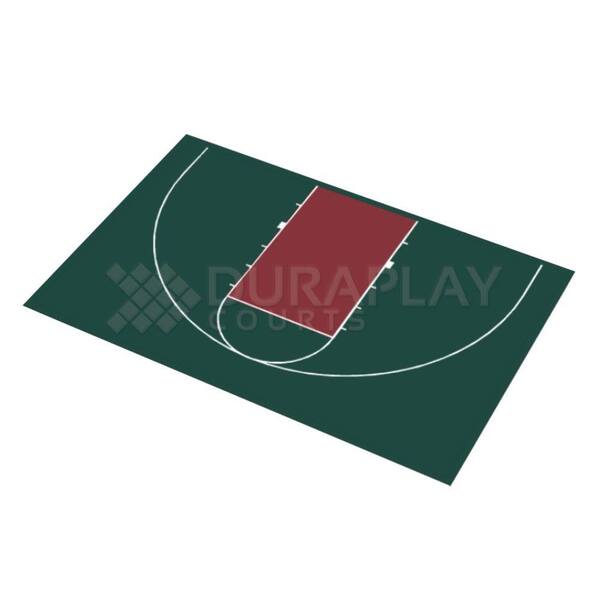 DuraPlay 45 ft. 6 in. x 29 ft. 7 in. Half Court Basketball Kit