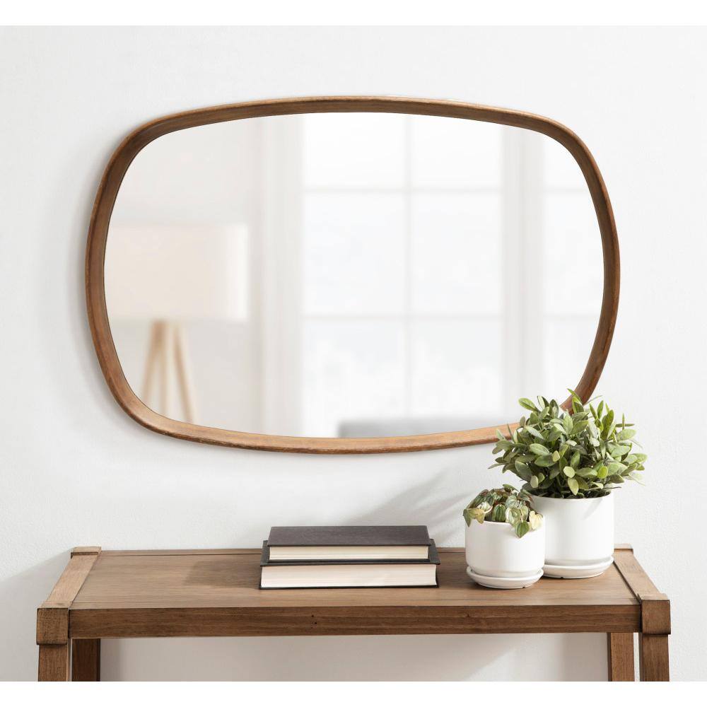 Walnut Brown Mango Wood Rectangular Vanity Mirror
