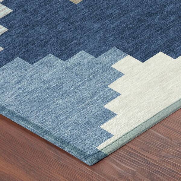 Chantille Machine Washable Indoor/Outdoor Abstract ACN2847 Navy 10 ft. x 14 ft. Area Rug