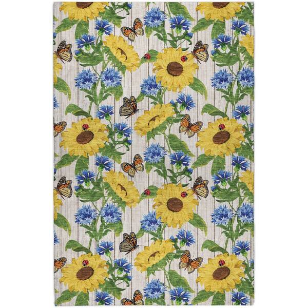 Dream Shag Premium Machine Washable Abstract ADS171 Yellow 9 ft. x 12 ft. Area Rug