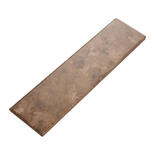 American Olean Castlegate Brown Porcelain Bullnose Tile (3-in x 12-in)