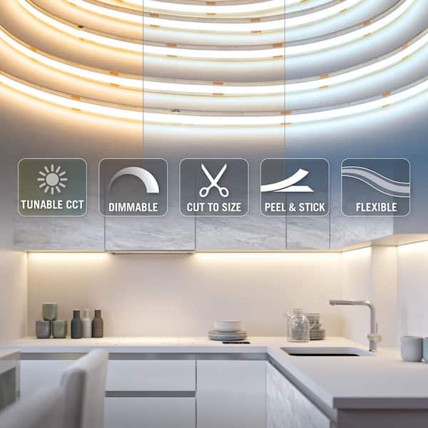 RibbonFlex Pro 24-Volt Tunable White COB 32.8 ft. Hardwired Dimmable Cuttable Color-Changing Integrated LED Strip Light