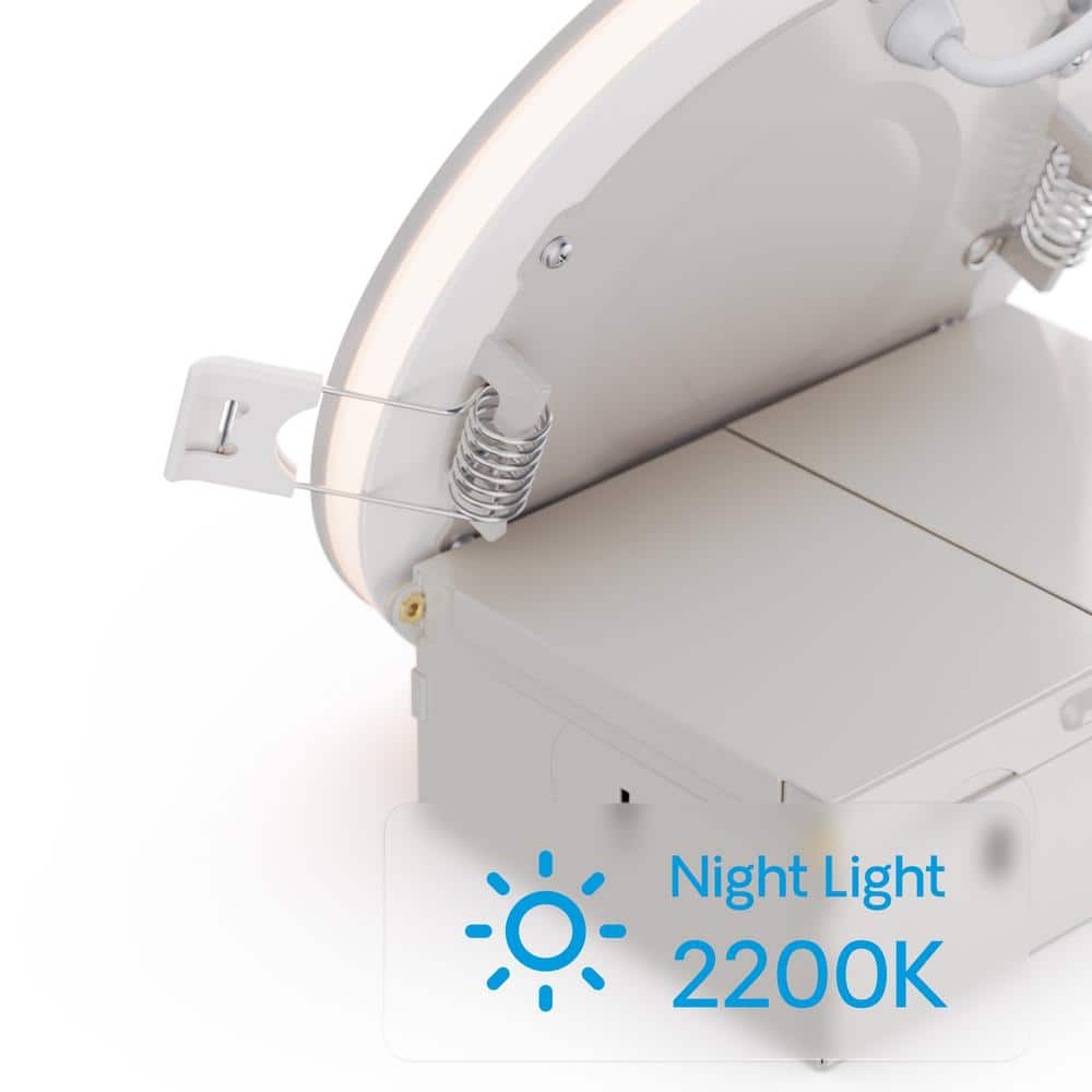 4-Inch White Aluminum Slim Recessed LED Downlight with Night Light
