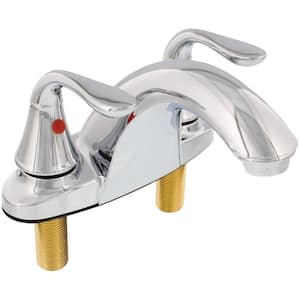 4 in. Centerset Premium Chrome-Plated 2-Handle Bathroom Faucet in Silver