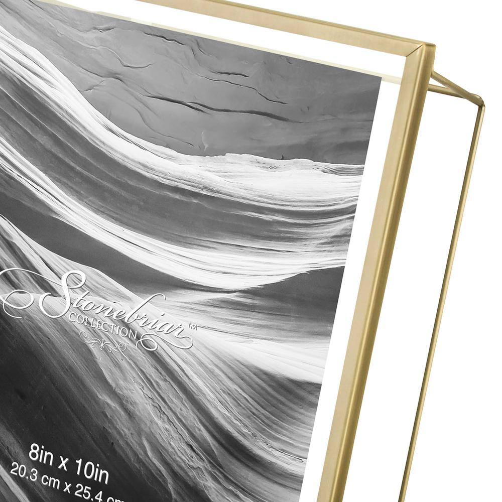 Antique Brass 8x10 Metal Floating Photo Frame