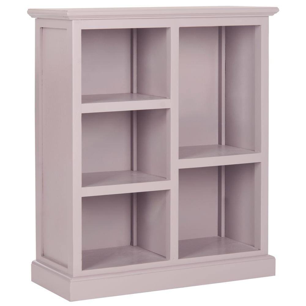 Quartz Gray Wood Cube Bookshelf