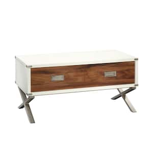 Vista 40 in. Brown/Gray Medium Rectangle Composite Coffee Table with Lift Top