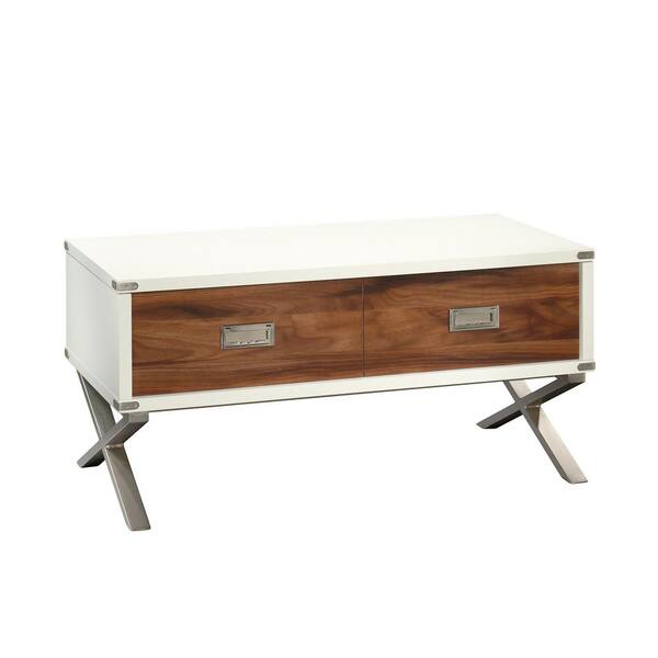 SAUDER Vista 40 in. Brown/Gray Medium Rectangle Composite Coffee Table with Lift Top