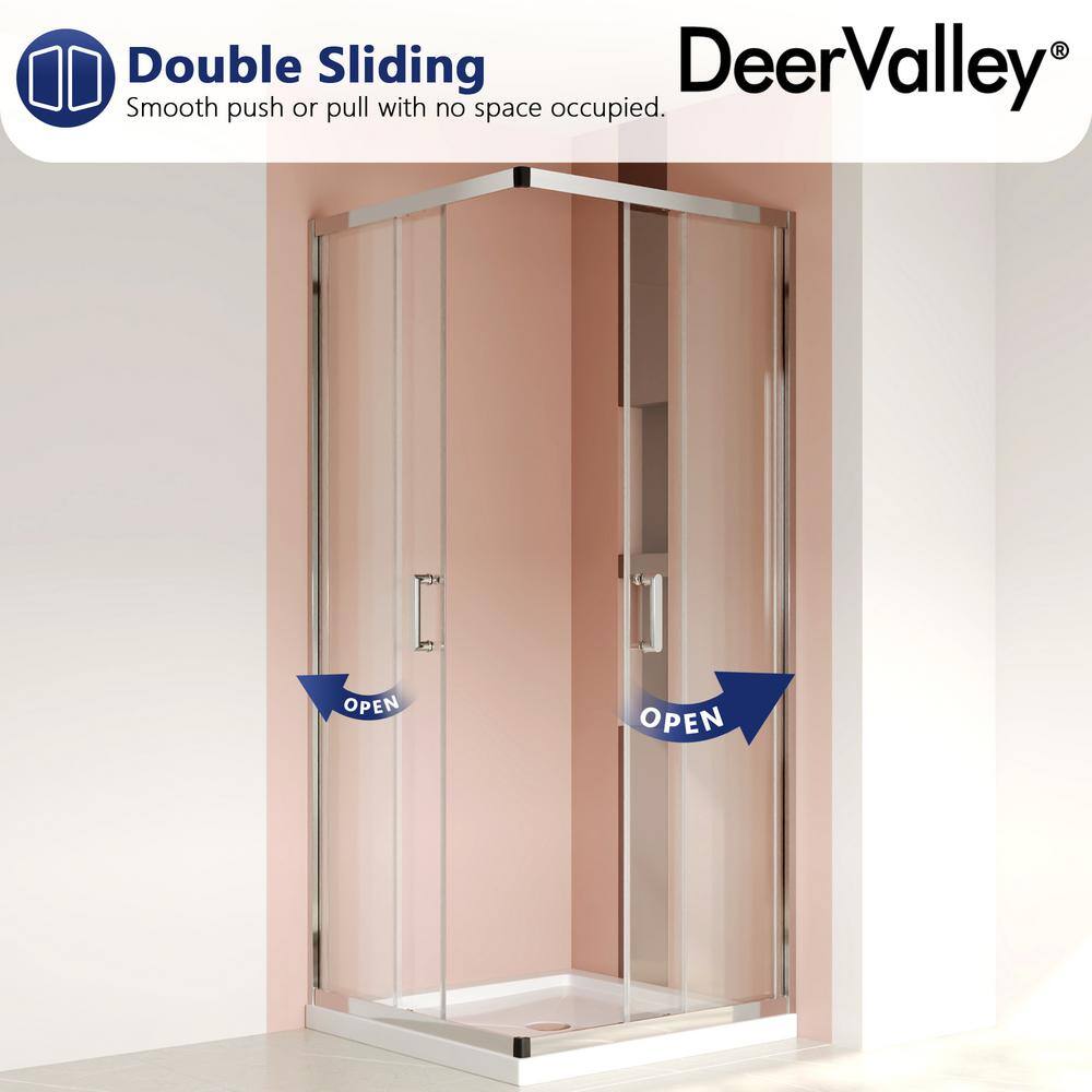 34" W x 72" H Clear Tempered Glass Shower Enclosure
