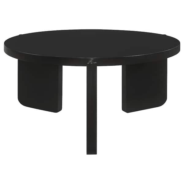 Coaster Cordova 39 in. Black Round Solid Wood Coffee Table