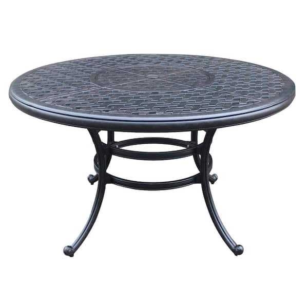 Afoxsos Charcoal Gray Round Aluminum Outdoor Dining Table