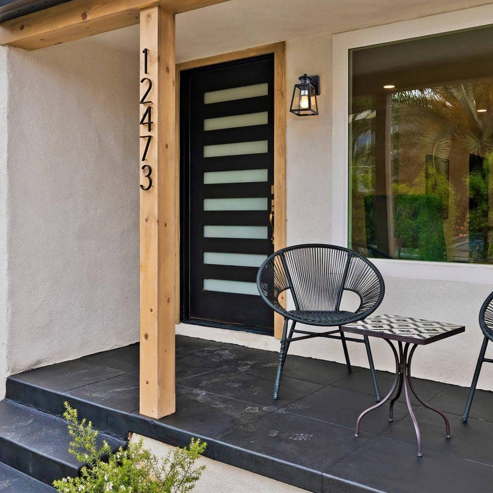 Matte Black Motion Sensor Outdoor Wall Sconce with Clear Glass