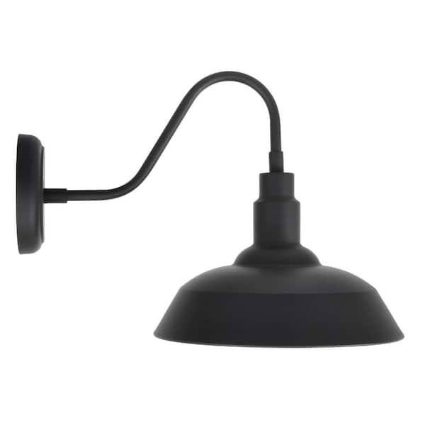 Sylvania Easton 11.5 in. Single Bulb Antique Black Outdoor Barn Light Sconce with 1 Edison 6.5-Watt LED Light Bulb Included